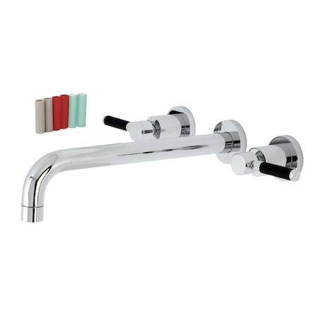 Kingston Brass KS8051DKL Wall Mount Tub Faucet, Polished Chrome KS8051DKL